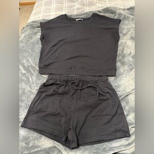 Zenana Outfitters Black Two Piece Set
